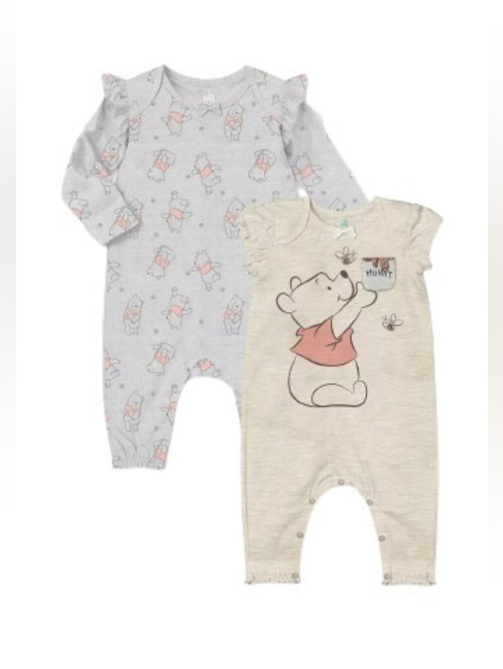 NWT Disney Baby Winnie-the-Pooh Long-Sleeve Coverall & Short-Sleeve Romper,